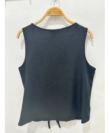 Top negro Botones - Camisetas y Tops Tallas Grandes