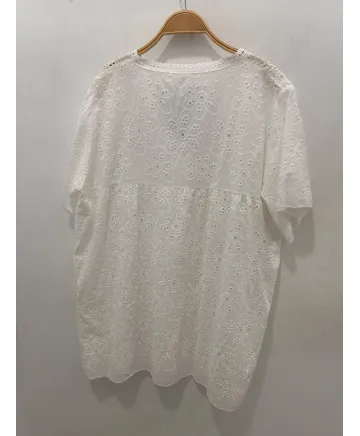 Blusón blanco Eli - Ropa tallas grandes mujer moderna