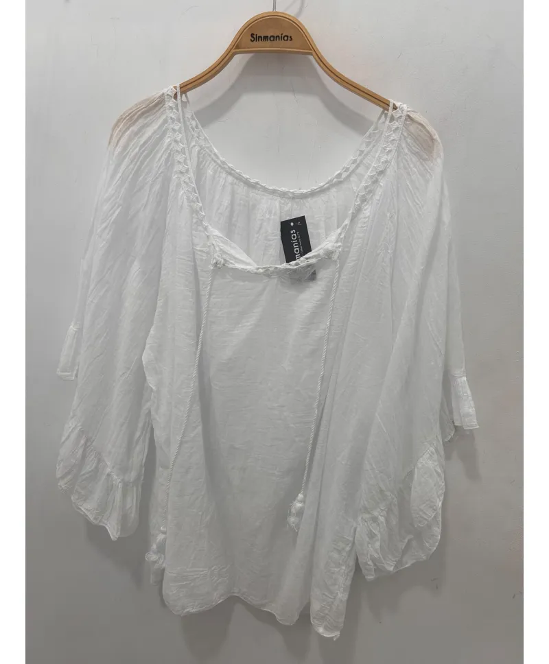 Blusa cordon Menorca - Blusas Tallas Grandes