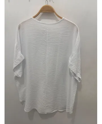 Blusa blanca Arabia - Ropa tallas grandes mujer moderna