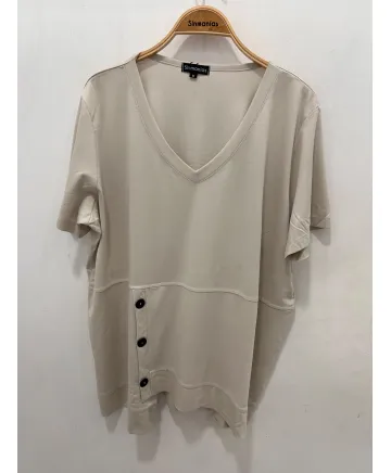 Camiseta beige Cala - Camisetas y Tops Tallas Grandes