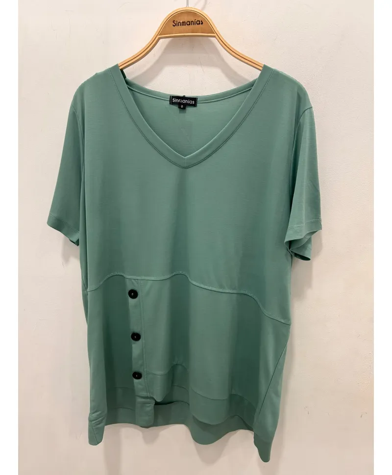 Camiseta verde Cala - Camisetas y Tops Tallas Grandes
