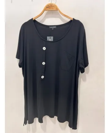 Camiseta negra Marimar - Ropa tallas grandes mujer moderna
