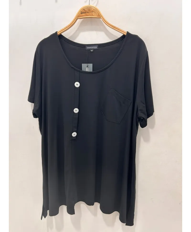 Camiseta negra Marimar - Ropa tallas grandes mujer moderna