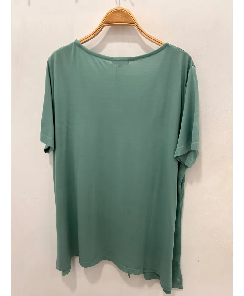 Camiseta verde Marimar - Ropa tallas grandes mujer moderna