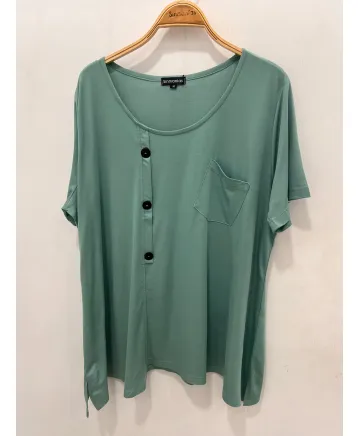 Camiseta verde Marimar - Ropa tallas grandes mujer moderna