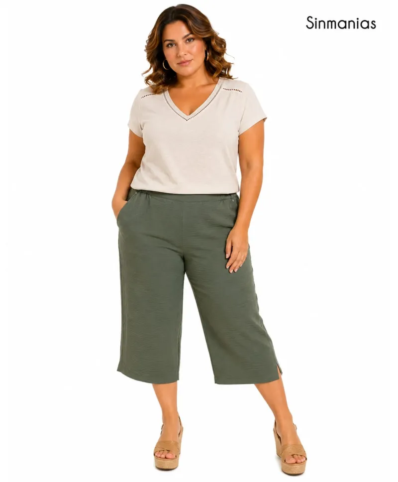 Pantalón verde Pirata - Pantalones Tallas Grandes