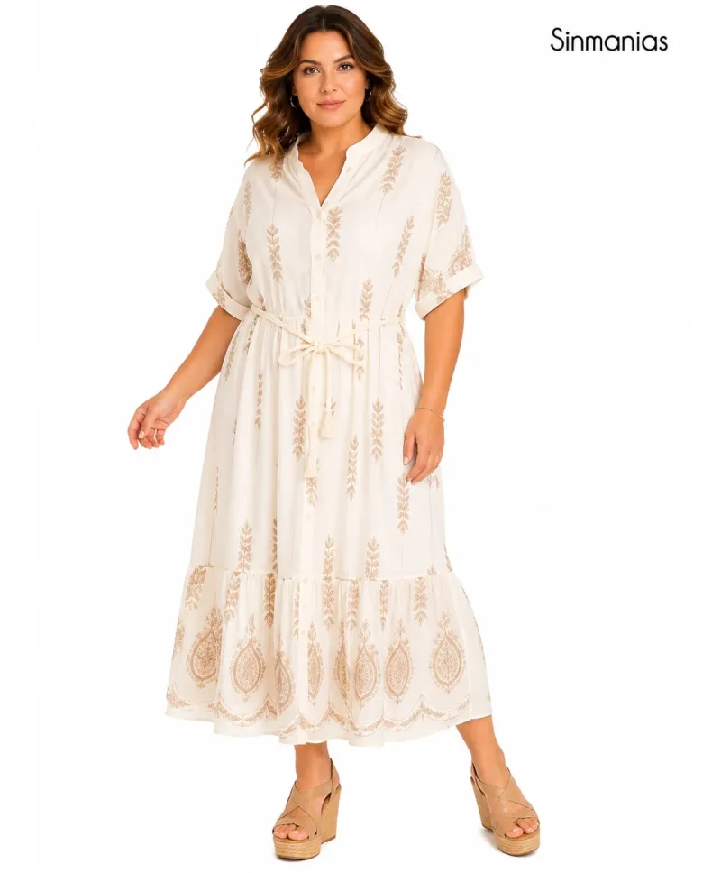 Vestido bordado Lucia - Vestidos Tallas Grandes