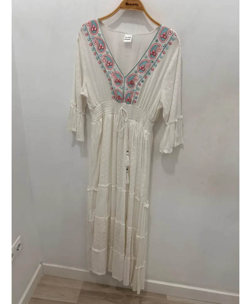 Vestido bordado Fantasia - Ropa tallas grandes mujer moderna