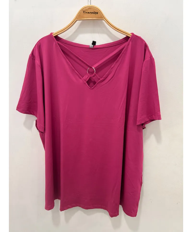 Camiseta fucsia Anilla - Camisetas y Tops Tallas Grandes