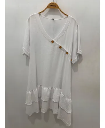 Vestido blanco Delia - Ropa tallas grandes mujer moderna