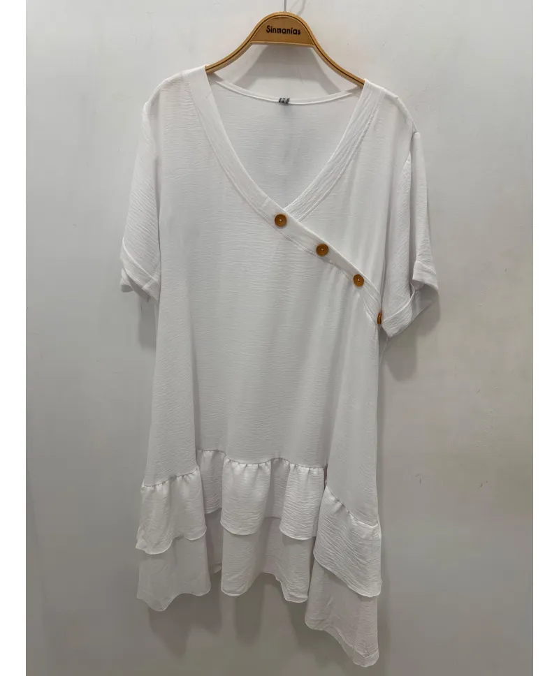 Vestido blanco Delia - Ropa tallas grandes mujer moderna