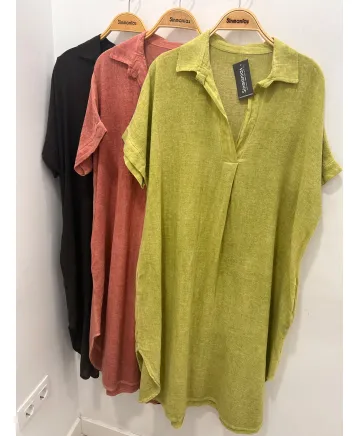 Vestido liso Camisero - Vestidos Tallas Grandes