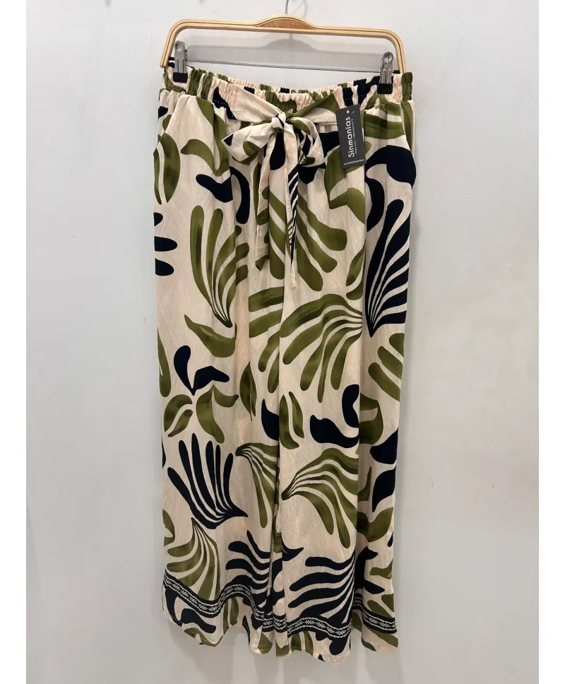 PAntalon estampado Hojas - Pantalones Tallas Grandes