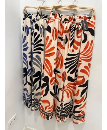 PAntalon estampado Hojas - Pantalones Tallas Grandes