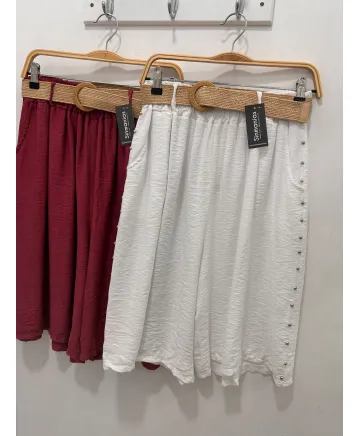 Bermuda lisa Tachuelas - Pantalones Tallas Grandes