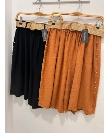 Bermuda lisa Tachuelas - Pantalones Tallas Grandes