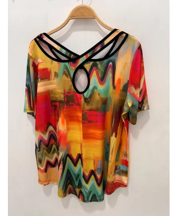 Camiseta estampada Cruzada - REBAJAS TALLAS GRANDES