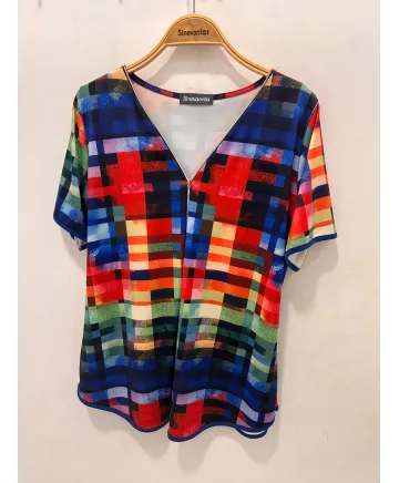 Camiseta estampada Rubik - Ropa tallas grandes mujer moderna