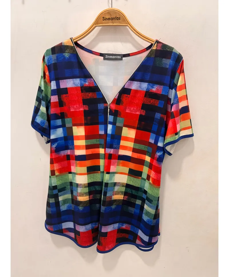 Camiseta estampada Rubik - Ropa tallas grandes mujer moderna