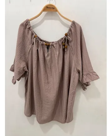 Blusa escote Rizo - Ropa tallas grandes mujer moderna