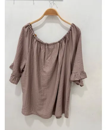 Blusa escote Rizo - Ropa tallas grandes mujer moderna