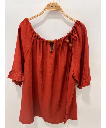 Blusa escote Rizo - Ropa tallas grandes mujer moderna