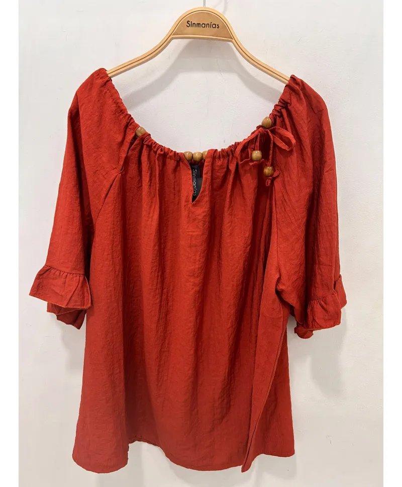 Blusa escote Rizo - Ropa tallas grandes mujer moderna