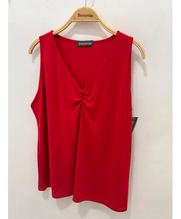 Top rojo Frunce - Colección Sinmanias