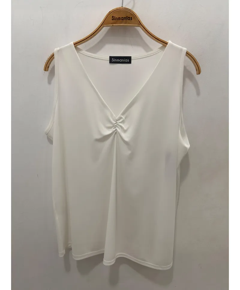 Top blanco Frunce - Tops