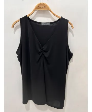 Top negro Frunce - Tops