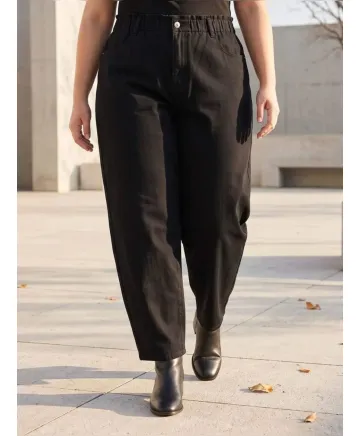 Pantalón negro Mom fit - Jeans Tallas Grandes