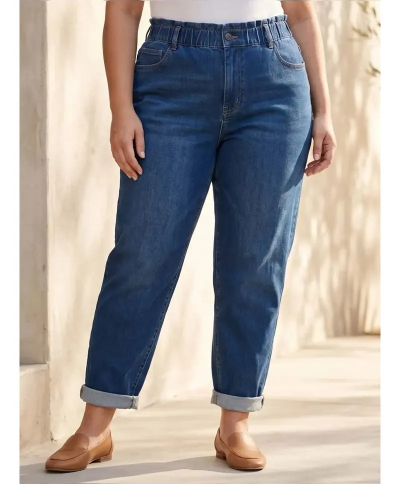 Pantalón blue Mom fit - Ropa tallas grandes mujer moderna