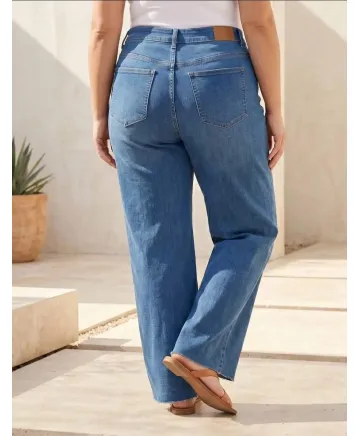 Pantalón blue Wide leg - Ropa tallas grandes mujer moderna