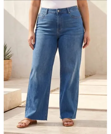 Pantalón blue Wide leg - Ropa tallas grandes mujer moderna