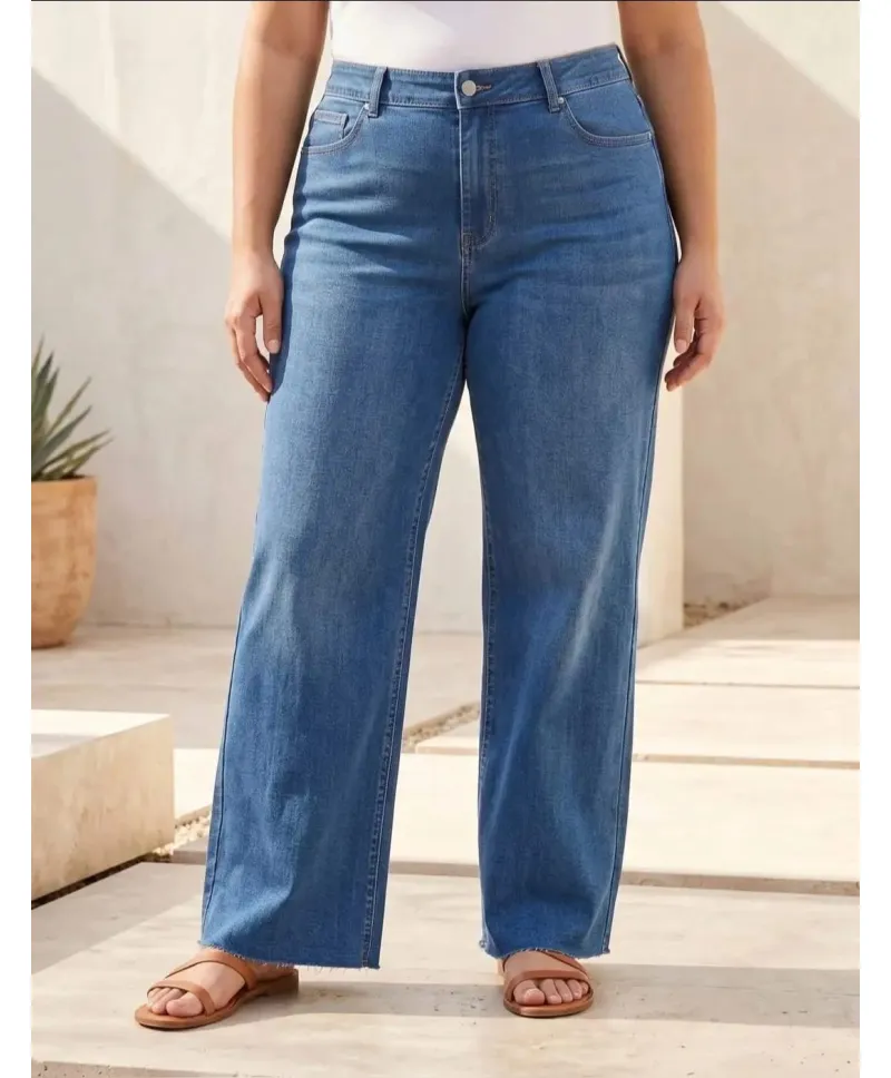 Pantalón blue Wide leg - Ropa tallas grandes mujer moderna