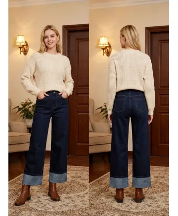 Pantalón Wide leg Casual - Pantalones Tallas Grandes