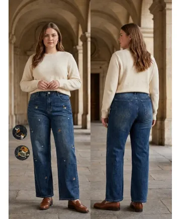 Pantalon wide leg Dogs - Jeans Tallas Grandes