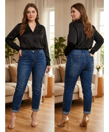 Pantalon Mon Fit Brillos - Pantalones Tallas Grandes