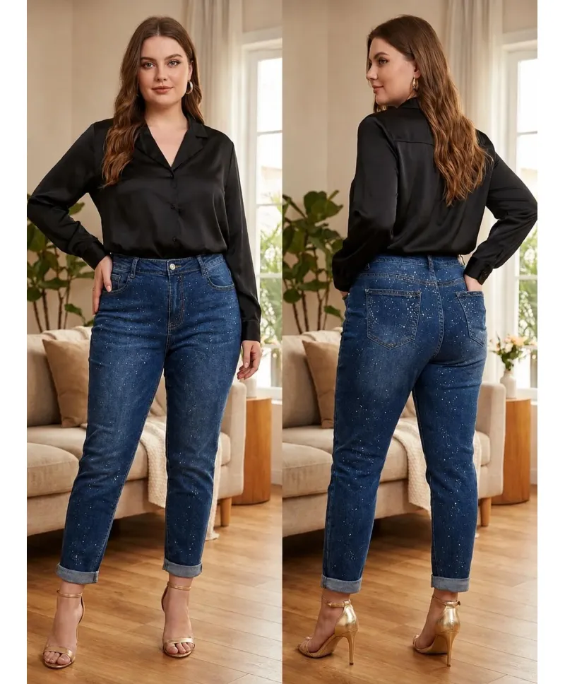 Pantalon Mon Fit Brillos - Pantalones Tallas Grandes