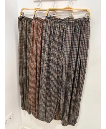 Pantalon cuadros Bombacho - Ropa tallas grandes mujer moderna
