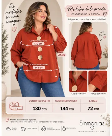Camisa lisa Fashion - Camisas Tallas Grandes