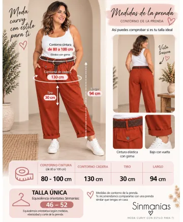 Pantalon goma Ana - Pantalones Tallas Grandes