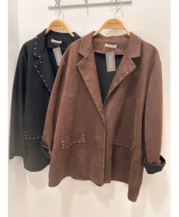 Chaqueta antelina Tachuelas - Ropa tallas grandes mujer moderna