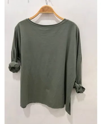 Camiseta lisa Tachitas - Ropa tallas grandes mujer moderna