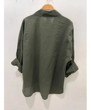 Camisa bolsillos Basica - Ropa tallas grandes mujer moderna