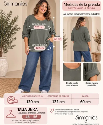 Camiseta lisa Tachitas - Camisetas y Tops Tallas Grandes