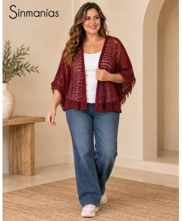 Chaqueta flecos Raquel - Chaquetas Tallas Grandes