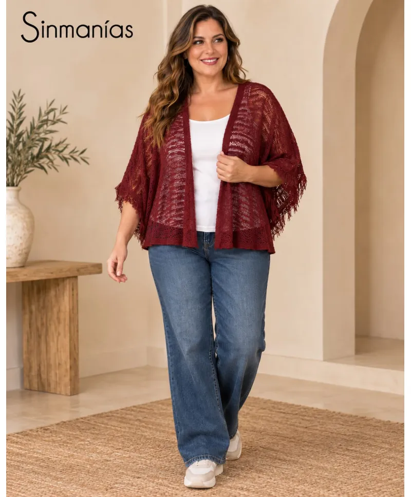 Chaqueta flecos Raquel - Chaquetas Tallas Grandes