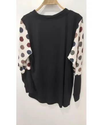 Camiseta combinada Topos - Camisetas y Tops Tallas Grandes